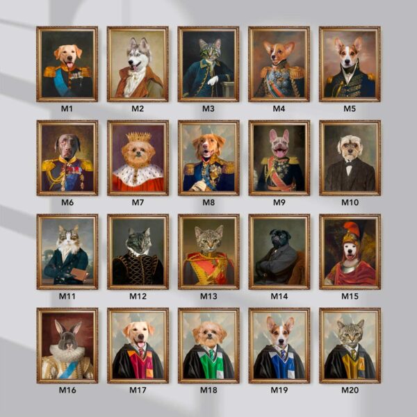 Custom Canvas Framed Royal Pet Portrait - Image 4
