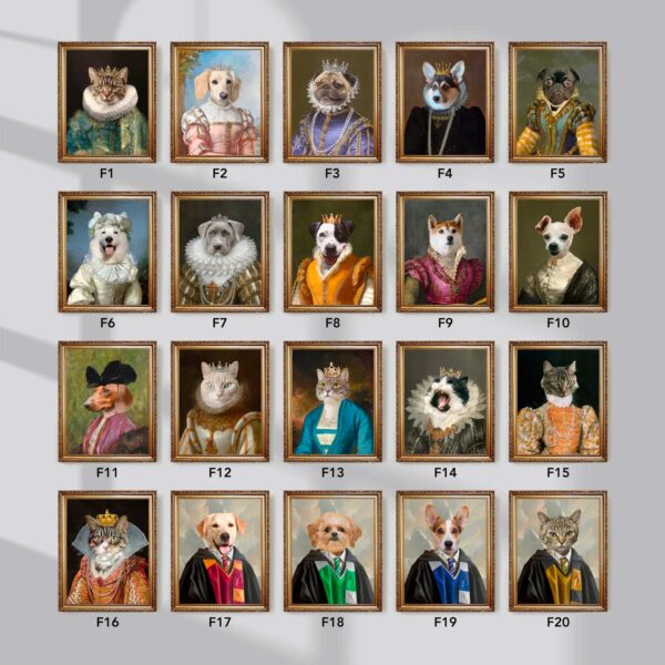 Custom Canvas Framed Royal Pet Portrait - Image 5