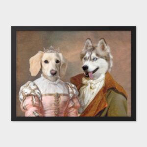 Custom Two Pet Framed Royal Portrait