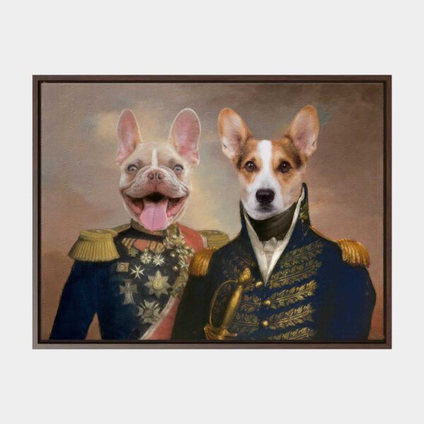 Custom Two Pet Canvas Framed Royal Portrait