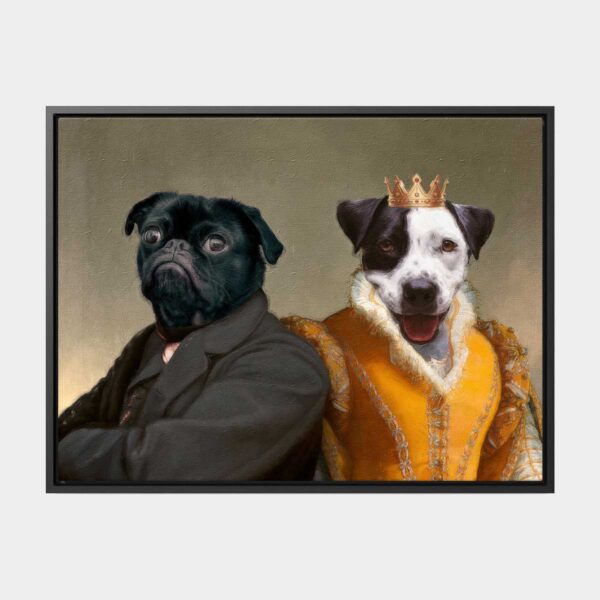 Custom Two Pet Canvas Framed Royal Portrait - Image 6
